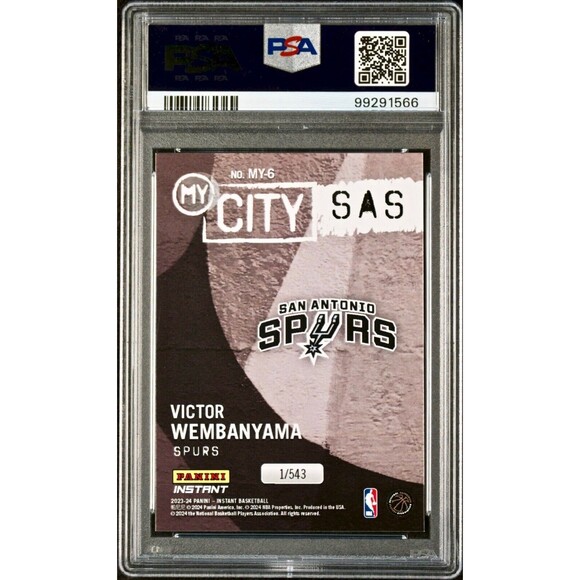 Victor Wembanyama 2023 Panini MyCity Rookie NBA #MY-6 Card PSA 9 Mint - Picture 2 of 2